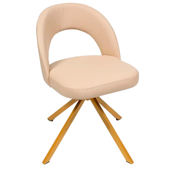 Стул Пиннате, пирамида, бежевый, золотой, кожа - фото 1