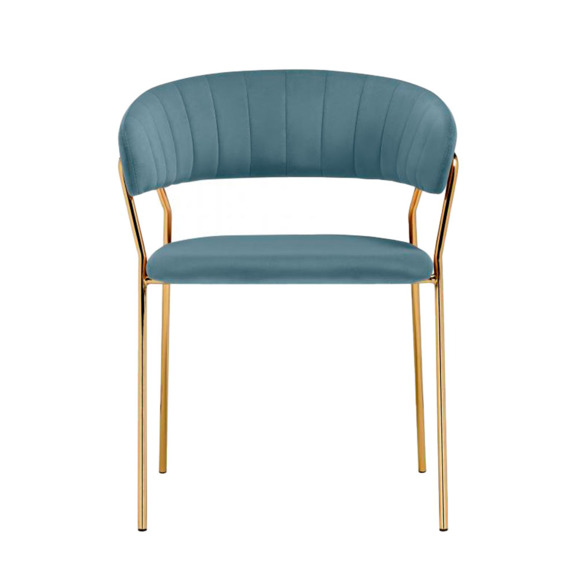 Стул на металлокаркасе Kamelia 1 light blue /gold Стул на металлокаркасе Kamelia 1 light blue /gold - фото 2