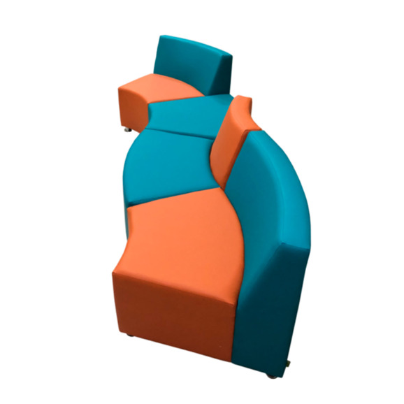 Диван Дога четырехместный к.2, оранжево-бирюзовый - фото 4