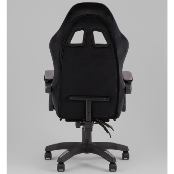 Кресло спортивное TopChairs MG-7019 велюр черно-серый - фото 4