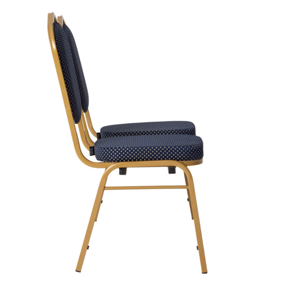 Секция стульев Хит, жаккард корона синяя, каркас золото - фото 6