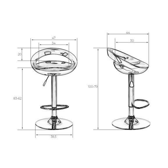 Стул барный ДИСКО, серый Стул барный ДИСКО, серый - фото 8