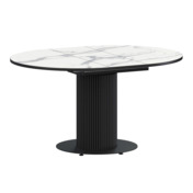 Фотография товара Стол раздвижной Амор 1000+300, мрамор белый, черный муар от компании ChiedoCover.