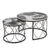 Фотография товара Комплект Frost, 2 стола журнальных, черный мрамор, черный от компании ChiedoCover.