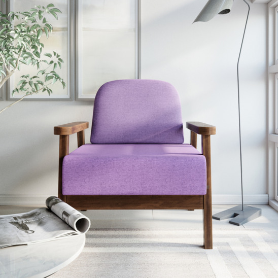 Кресло Лора орех, фиолетовое - фото 5