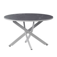 Настоящее фото товара Стол нераздвижной Геометри 2 ,1000, даркстоун ,белый муар, произведённого компанией ChiedoCover