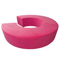 Настоящее фото товара Диван Кругси, велюр розовый, произведённого компанией ChiedoCover