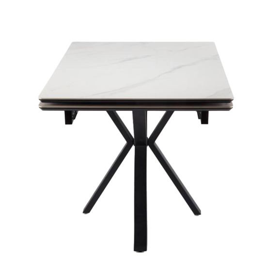 Керамический стол Старлайт 140(200)х80 snow alpin white / черный Керамический стол Старлайт 140(200)х80 snow alpin white / черный - фото 3