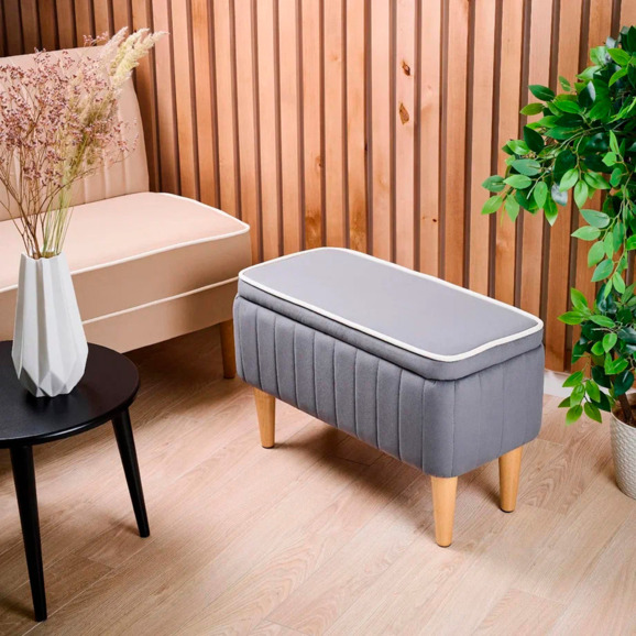 Банкетка Nootropic, с ящиком, серый - фото 3