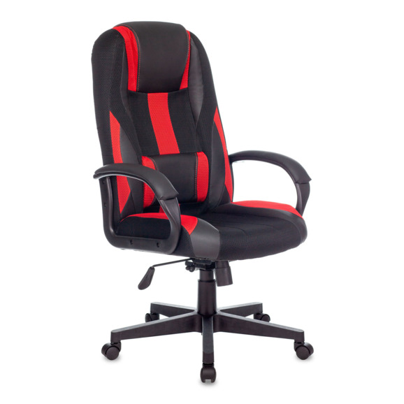Кресло игровое TopChairs ST-CYBER 9 черный/красный, текстиль/эко.кожа крестовина пластик - фото 1