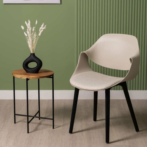 Стул Layout, светло-бежевый, черный - фото 3