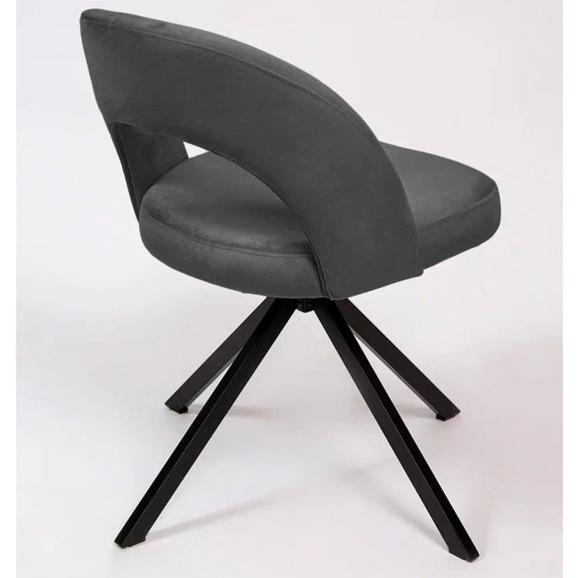 Стул Пиннате, пирамида, поворотный, темно-серый, черный, велюр - фото 4