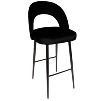 Настоящее фото товара Стул Пиннате, барный, черный, велюр, произведённого компанией ChiedoCover