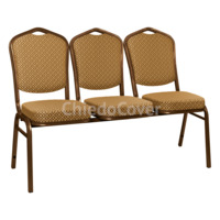 Настоящее фото товара Секция из 3 стульев Хит - коричневый, ромб коричневый, произведённого компанией ChiedoCover