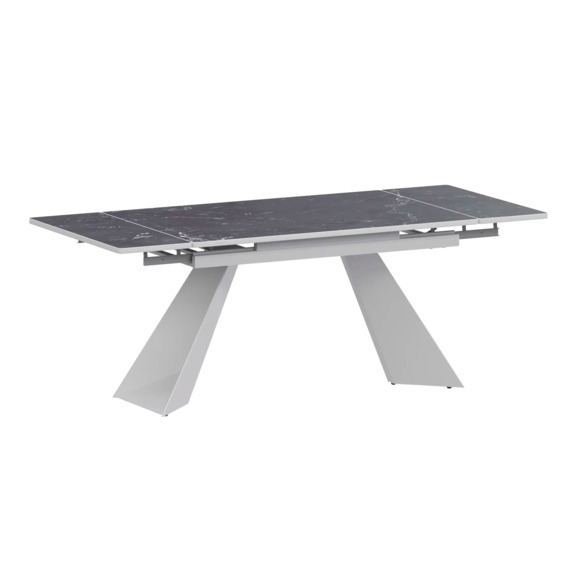 Стол раздвижной Дуит 1200х800+300, даркстоун, белый муар - фото 1
