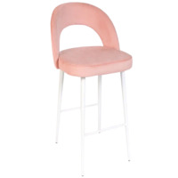 Настоящее фото товара Стул Пиннате, барный, розовый, белый, велюр, произведённого компанией ChiedoCover