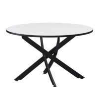 Настоящее фото товара Стол нераздвижной Геометри 2, 1000, супер белый, черный муар, произведённого компанией ChiedoCover