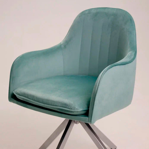 Кресло Сета, пирамида, мятный, серебро - фото 8