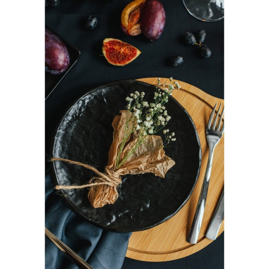 Блюдо для подачи Орион, 21×2 см, цвет чёрный - фото 4