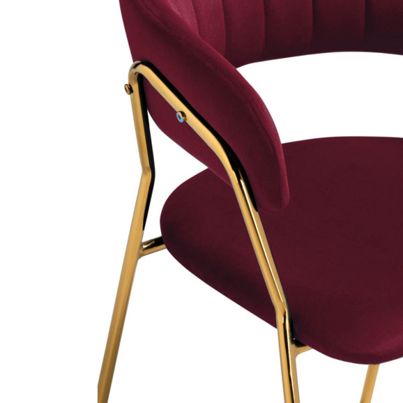 Стул на металлокаркасе Kamelia 1 wine red / gold - фото 6