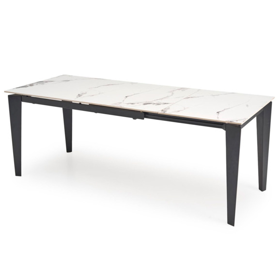 Стол обеденный Elixir, раскладной, белый мрамор, черный - фото 2