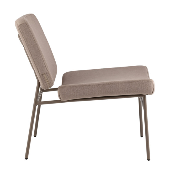 Кресло Abby, велюр бежевый, каркас бежево-серый - фото 3