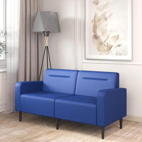 Диван Папилла, экокожа, 162 см, синий - фото 4