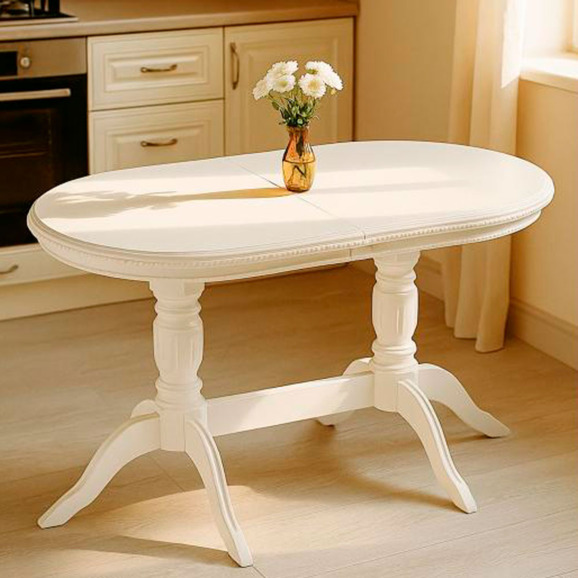 Деревянный стол Эритрин овальный белый - фото 10