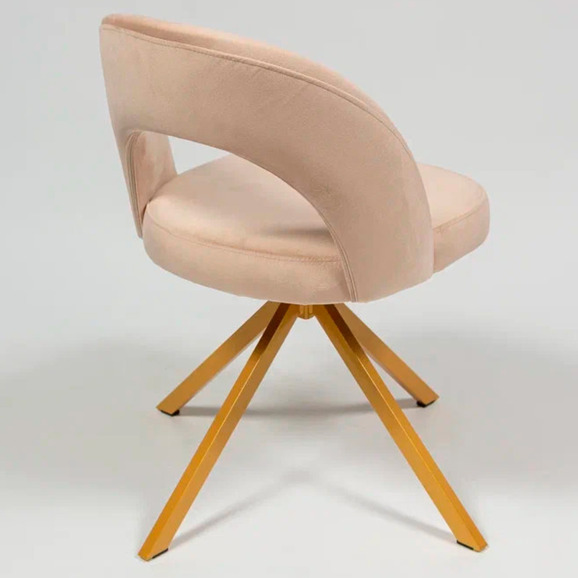 Стул Пиннате, пирамида, бежевый, золотой, велюр - фото 4