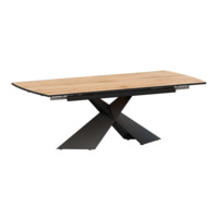 Настоящее фото товара Стол раздвижной Моден 1400х800+300, дуб вотан, черный муар, произведённого компанией ChiedoCover