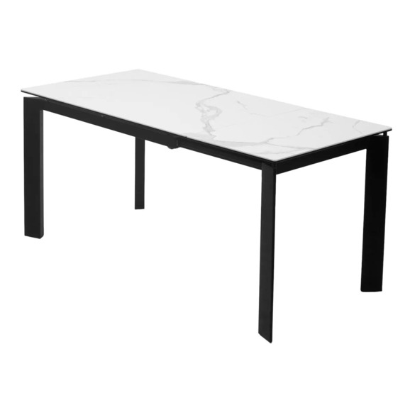 Стол Corner 120 Matte statuario Белый мрамор матовый керамика, черный каркас - фото 2