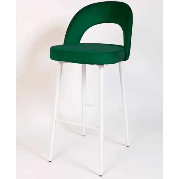 Стул Пиннате, барный, зеленый, белый, велюр - фото 3
