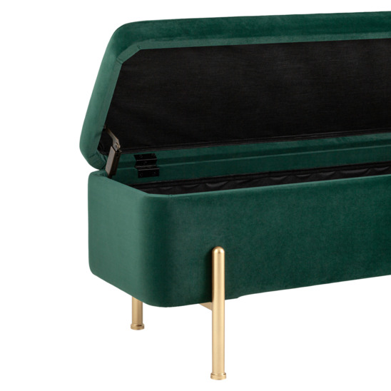 Банкетка Болейн с ящиком велюр зеленый - фото 4