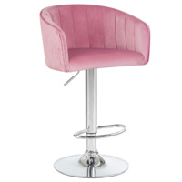 Настоящее фото товара Барный стул САРАГОСА, велюр розовый, произведённого компанией ChiedoCover