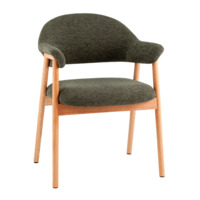 Фотография Стул обеденный Tavu с деревянными ножками, зеленый от производителя ChiedoCover, картинка продукции, реальное фото товара Настоящее фото товара Стул обеденный Tavu с деревянными ножками, зеленый, произведённого компанией ChiedoCover