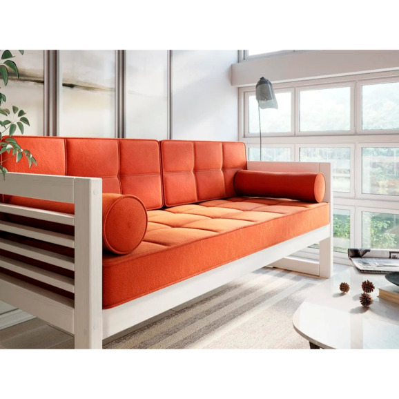 Диван Сега б velvet, белый дуб, orange - фото 4