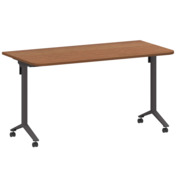 Фотография товара Стол мобильный складной радиусный, орех, антрацит, 22 мм, 140*70 от компании ChiedoCover.