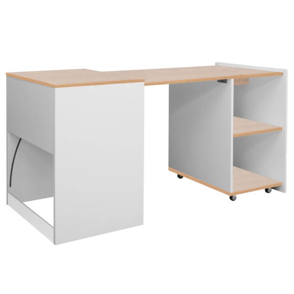 Стол компьютерный раскладывающийся Luster, дуб, белый Стол компьютерный раскладывающийся Luster, дуб, белый - фото 1