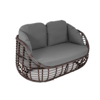 Настоящее фото товара Диван Луро, шоколад металлик, ротанг, произведённого компанией ChiedoCover