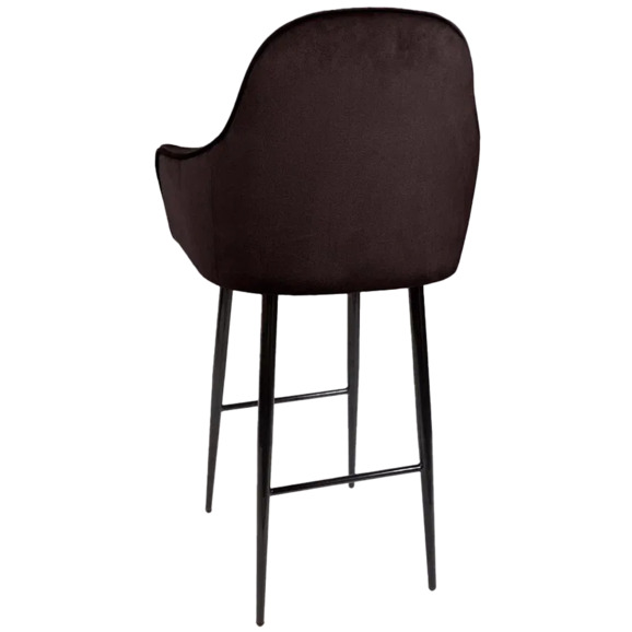 Кресло Сета, барные ножки, коричневый, черный, велюр - фото 5