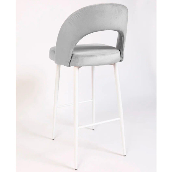 Стул Пиннате, барный, светло-серый, белый, велюр - фото 5