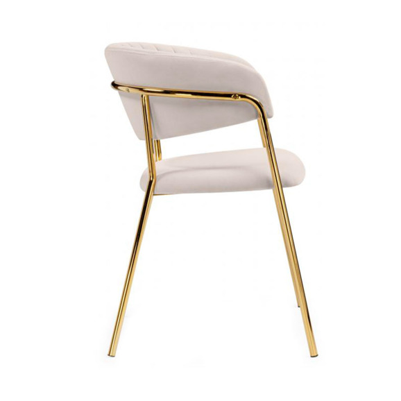 Стул на металлокаркасе Kamelia бежевый / золотой Стул на металлокаркасе Kamelia бежевый / золотой - фото 3