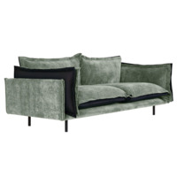 Фотография Диван Barcelona 2-местный, светло-зеленый, черный от производителя ChiedoCover, картинка продукции, реальное фото товара Настоящее фото товара Диван Barcelona 2-местный, светло-зеленый, черный, произведённого компанией ChiedoCover