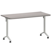 Фотография товара Стол мобильный складной радиусный, лиственница, белый, 25 мм, 140*70 от компании ChiedoCover.