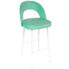 Стул Пиннате, барный, мятный, белый, велюр