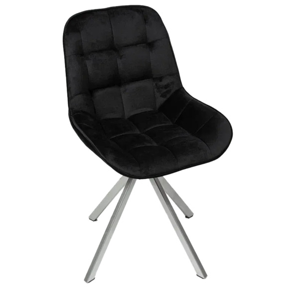 Стул Мускус, пирамида, велюр, черный, серебряный - фото 1