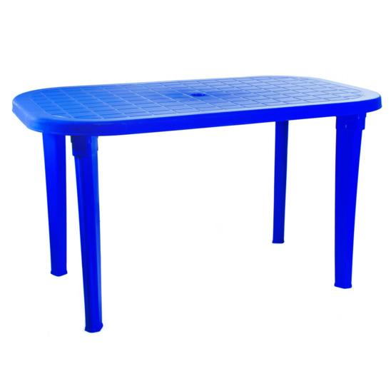 Стол пластиковый овальный, синий - фото 1