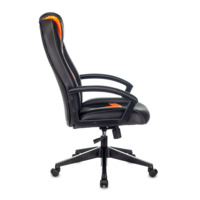 Кресло игровое Zombie 8 оранжевый/ черный, искусственная кожа, крестовина пластик