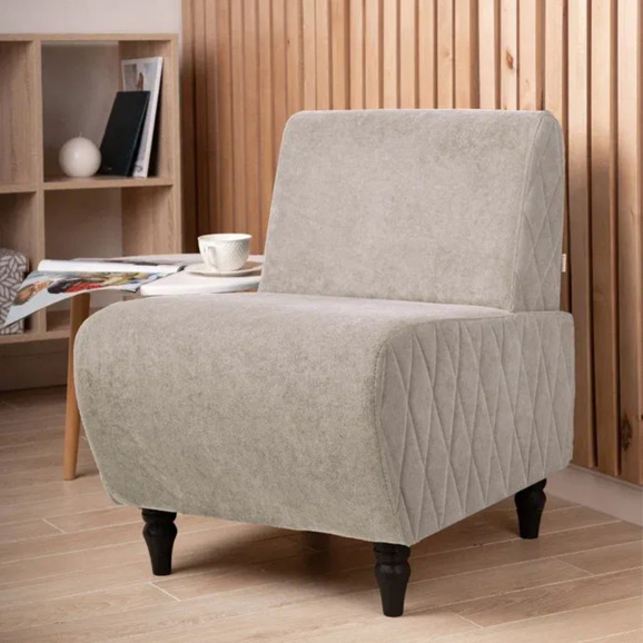 Кресло Лотик велюр, бежевый - фото 5