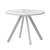 Фотография товара Стол нераздвижной Лаки мини 800мм, мрамор белый, белый муар от компании ChiedoCover.